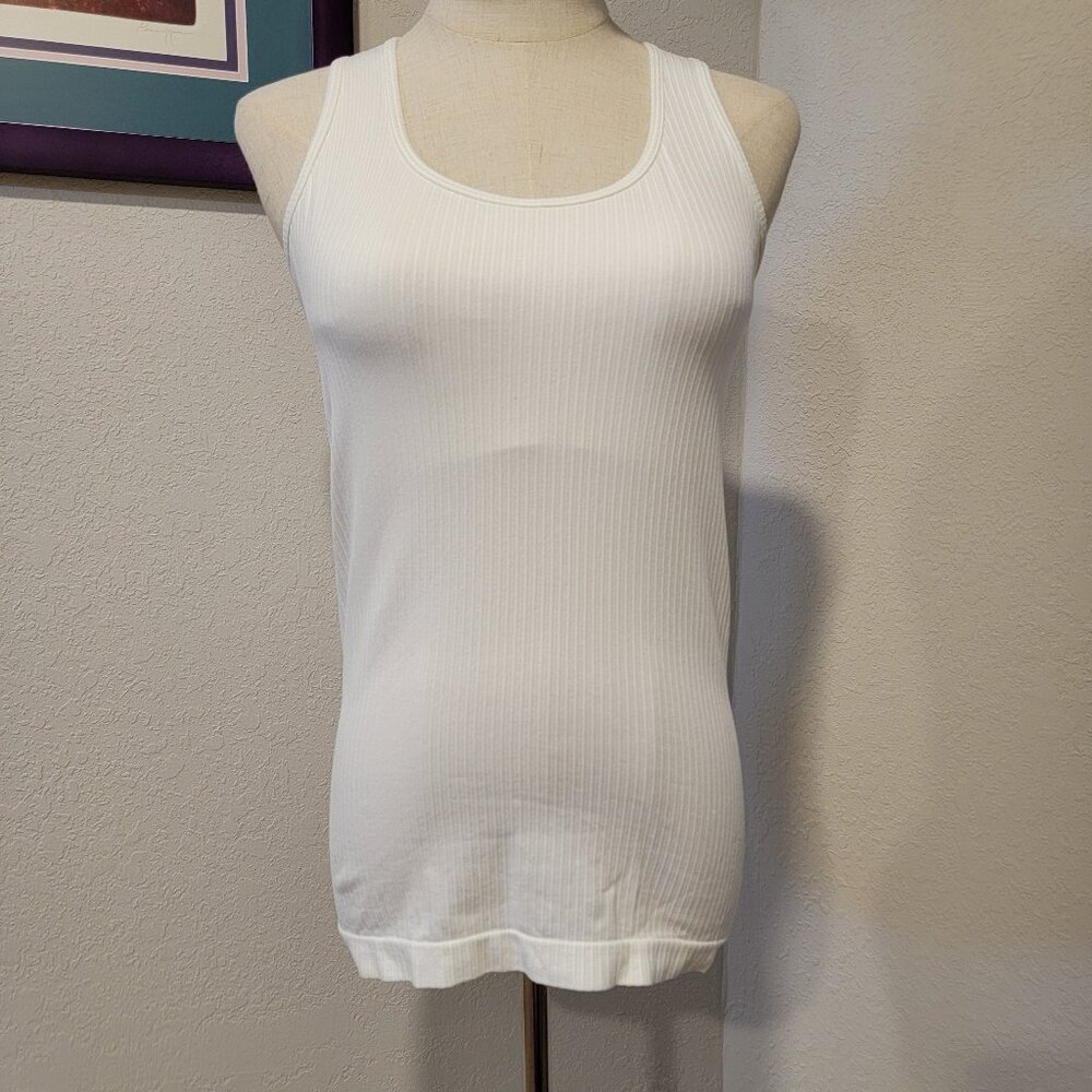 Athleta Tank, White w/Shelf Bra.  Racerback. Excellent Condition!